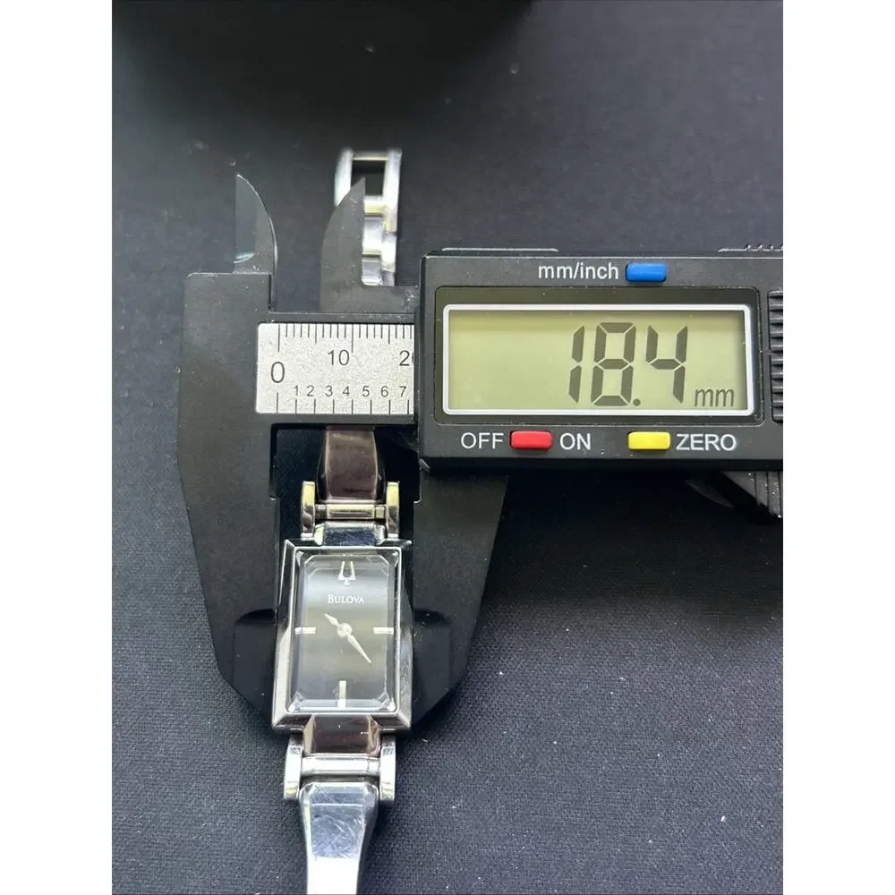 Bulova Black Dial Silver Case And Band Women’s Quartz Watch ( With Box)